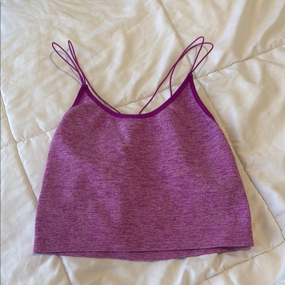 No Boundaries Pink and Purple Fitted Crop Camisole
